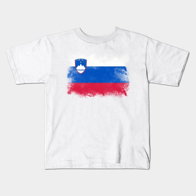 Slovenia Flag Kids T-Shirt by psychoshadow